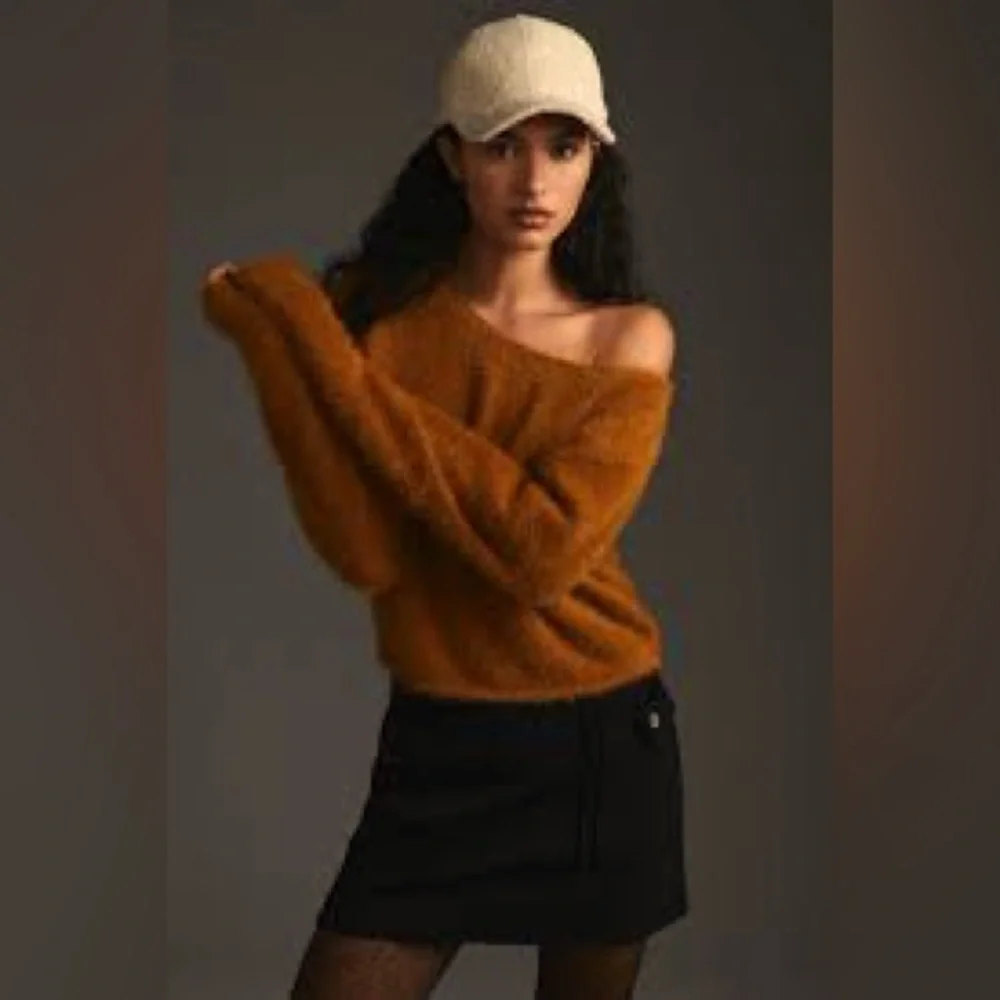 Anthropologie cream Teddy Sherpa baseball hat